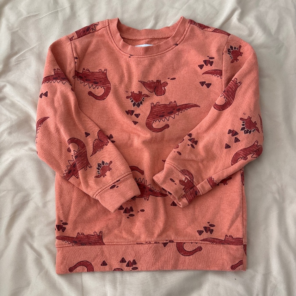 Old Navy Peach Pink Dinosaur Sweatshirt Size 5 T